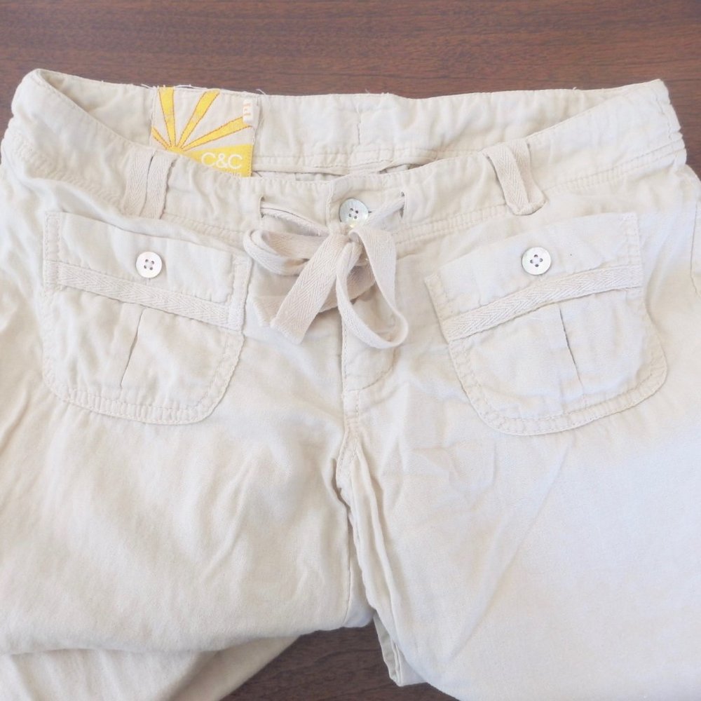 C & C California wide leg, low rise, cotton pants size 8
